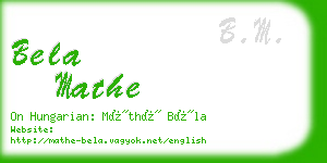 bela mathe business card